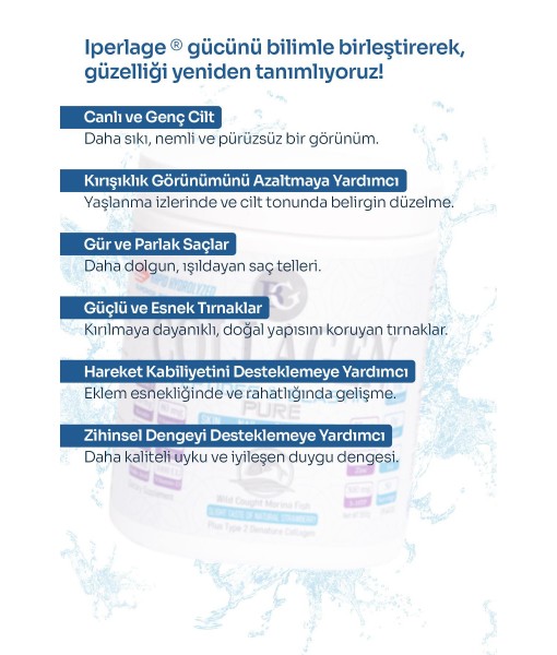 BEAUTYGLOW Collagen Peptides & Elastin–pure Iperlage-keratin Vitaminler 5-htp Italyan Balık Kollajeni Toz 550g.