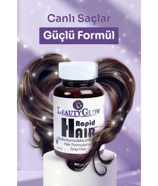 BEAUTYGLOW Rapid Hair – Multivitamin, Multimineral & Siberian Sarımsağı Içerikli Saç Formülü 60 Tablet